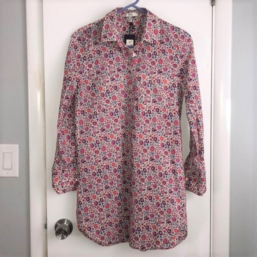 J Crew Floral Shirt Tunic - NWT